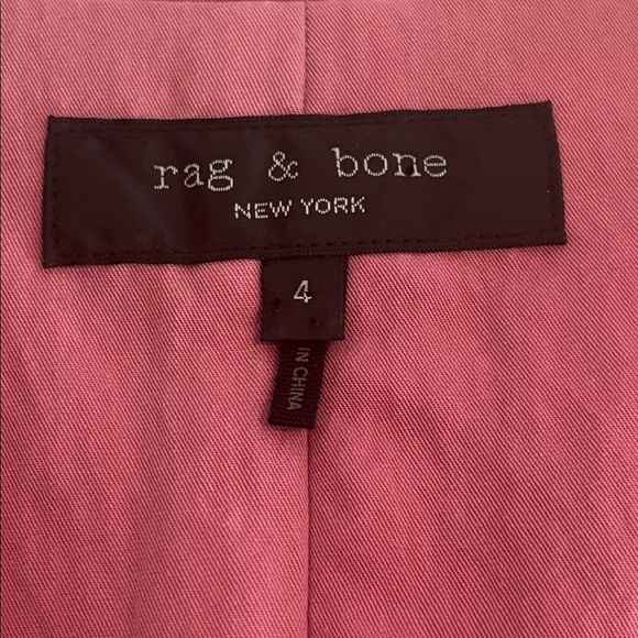 RAG & BONE Margot sleeveless blazer self tying belt front button blush pink sz4 - Picture 7 of 14